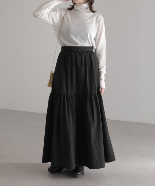 COLLAGE GALLARDAGALANTE（コラージュガリャルダガランテ）の「新マーメイド/ティアードタフタスカート（スカート・レディース・ブラック/ブラック系その他・1/0）」の6枚目の写真