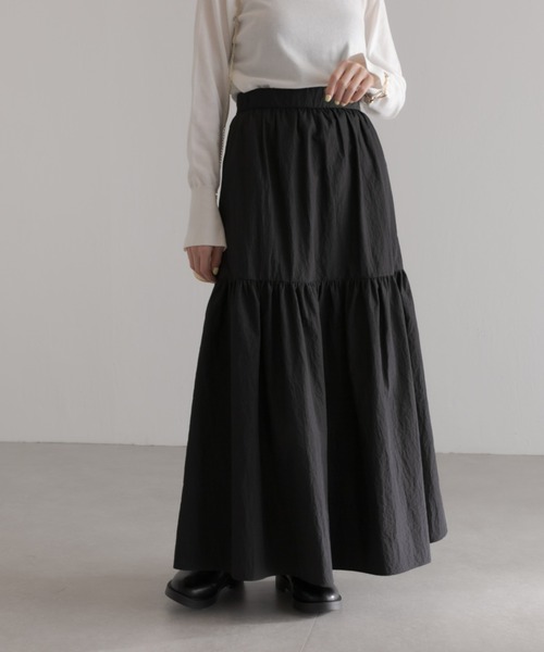 COLLAGE GALLARDAGALANTE（コラージュガリャルダガランテ）の「新マーメイド/ティアードタフタスカート（スカート・レディース・ブラック/ブラック系その他・1/0）」の8枚目の写真