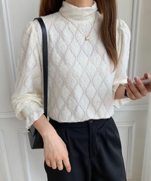 ABITOKYO | ハイネックロングスリーブカットレースブラウス(Tシャツ/カットソー)