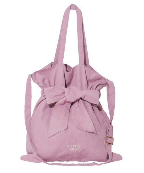 EIMY ISTOIRE（エイミーイストワール）の「リボン2WAYトートバッグ（トートバッグ・レディース・ブラック/パープル/ネイビー/レッド/サックスブルー/ピンク/オレンジ/アイボリー・FREE）」の6枚目の写真