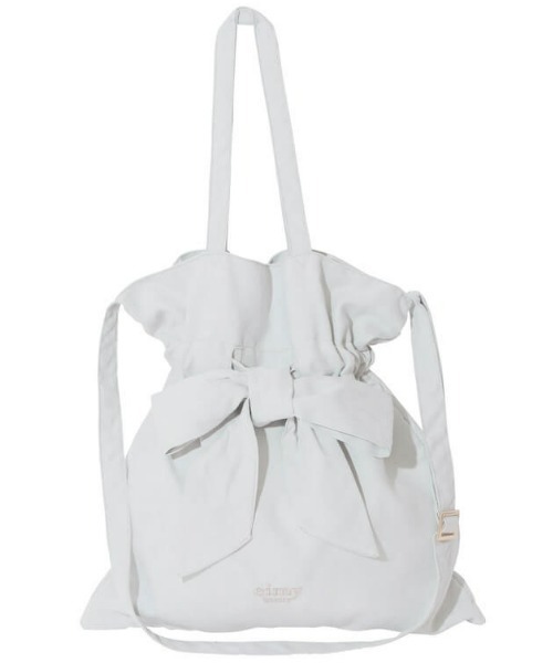 EIMY ISTOIRE（エイミーイストワール）の「リボン2WAYトートバッグ（トートバッグ・レディース・ブラック/パープル/ネイビー/レッド/サックスブルー/ピンク/オレンジ/アイボリー・FREE）」の5枚目の写真