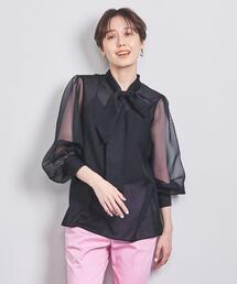 ユナイテッドアローズ　シアーボウタイブラウス リボン　オーガンジー　パフ 白 UNITED ARROWS（ユナイテッドアローズ）の「シアー ボウタイ