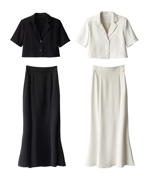 セットアップ対応 】ハイウエストバックスリットロングマーメイド