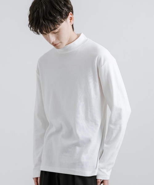 Rocky Monroe(ロッキーモンロー)の「ハイネックカットソー マイクロスムースロングスリーブTシャツ(Tシャツ/カットソー・メンズ・ブラック/オフホワイト/グレイッシュベージュ/サックスブルー・LL/L/M)」の2枚目の写真