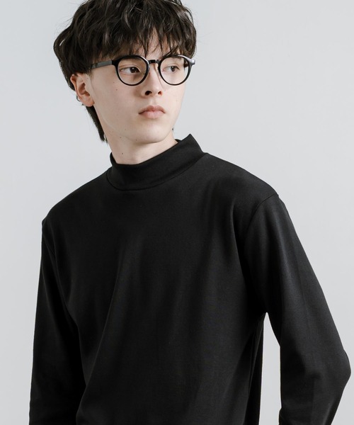 Rocky Monroe(ロッキーモンロー)の「ハイネックカットソー マイクロスムースロングスリーブTシャツ(Tシャツ/カットソー・メンズ・ブラック/オフホワイト/グレイッシュベージュ/サックスブルー・LL/L/M)」の7枚目の写真