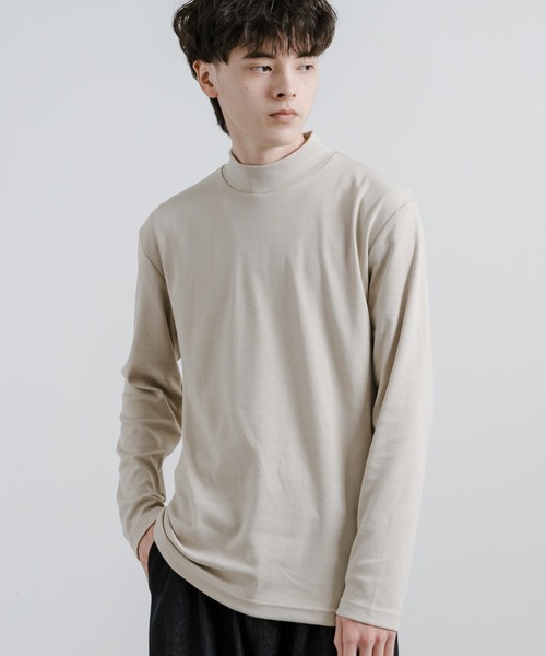 Rocky Monroe(ロッキーモンロー)の「ハイネックカットソー マイクロスムースロングスリーブTシャツ(Tシャツ/カットソー・メンズ・ブラック/オフホワイト/グレイッシュベージュ/サックスブルー・LL/L/M)」の10枚目の写真