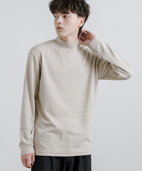 Rocky Monroe(ロッキーモンロー)の「ハイネックカットソー マイクロスムースロングスリーブTシャツ(Tシャツ/カットソー・メンズ・ブラック/オフホワイト/グレイッシュベージュ/サックスブルー・LL/L/M)」の11枚目の写真