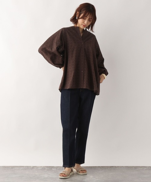 GLOBAL WORK(グローバルワーク)の「カットワークレースブラウス/349503(シャツ/ブラウス・レディース・ブラック/ダークブラウン/オフホワイト・MEDIUM/LARGE)」の6枚目の写真