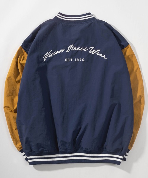 VISION STREET WEAR(ヴィジョンストリートウェア)の「【VISION STREET WEAR/ヴィジョンストリートウェア】アーチロゴワッペン刺繍 リブライン ナイロンスタジャン/ ビッグシルエット(スタジャン・メンズ・グリーン系その他/ブラック/ネイビー/ブルー系その他/グリーン・L/XL/M)」の14枚目の写真