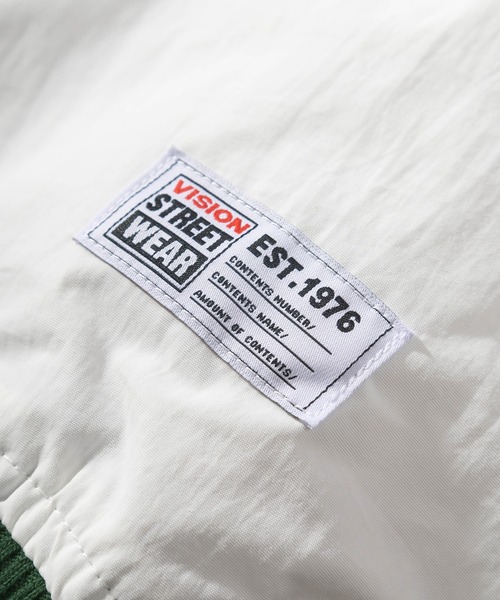 VISION STREET WEAR(ヴィジョンストリートウェア)の「【VISION STREET WEAR/ヴィジョンストリートウェア】アーチロゴワッペン刺繍 リブライン ナイロンスタジャン/ ビッグシルエット(スタジャン・メンズ・グリーン系その他/ブラック/ネイビー/ブルー系その他/グリーン・L/XL/M)」の15枚目の写真