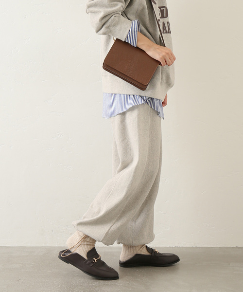 JOURNAL STANDARD relume（ジャーナルスタンダード　レリューム）の「WELLNESSワイドスウェットパンツ（スウェットパンツ・レディース・チャコールグレー/アイボリー・FREE）」の9枚目の写真