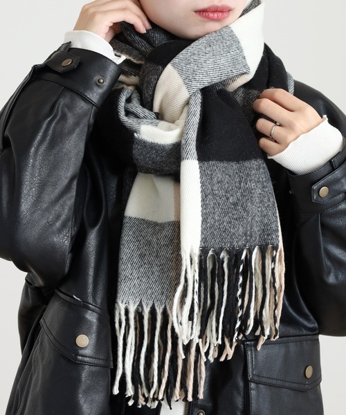 セール】PAGE ONE チェック大判ストール（ストール/ショール