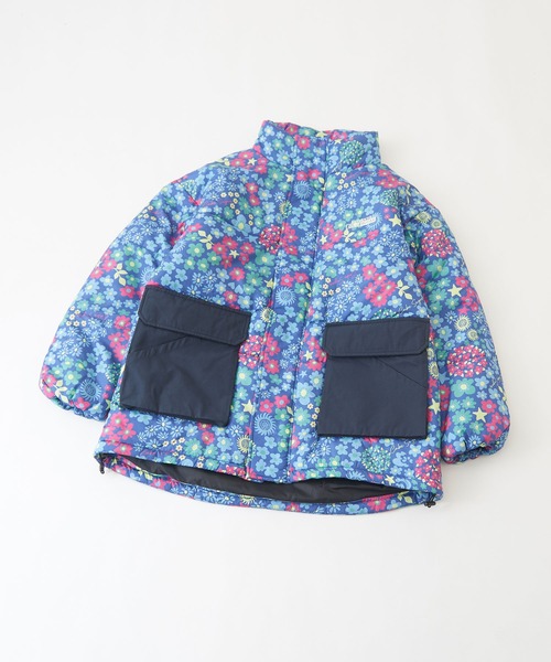 CUBE SUGAR(キューブシュガー)の「総柄中綿スタンドカラージャケット(ダウンジャケット/コート・レディース・ネイビー/グレー・M)」の9枚目の写真