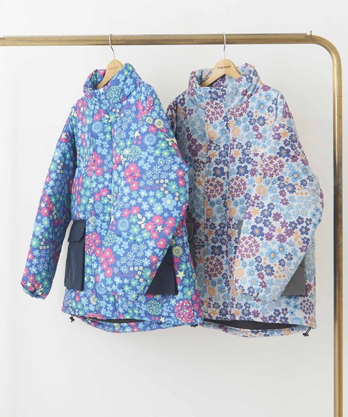 CUBE SUGAR(キューブシュガー)の「総柄中綿スタンドカラージャケット(ダウンジャケット/コート・レディース・ネイビー/グレー・M)」の10枚目の写真