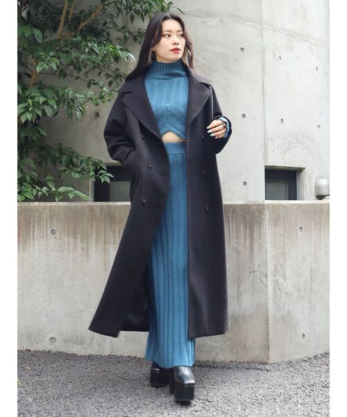 EVRIS（エヴリス）の「フェイクウールロングコート（その他アウター・レディース・ブラック/ネイビー/オレンジ/アイボリー/イエロー/ベージュ/ピンク・FREE）」の14枚目の写真