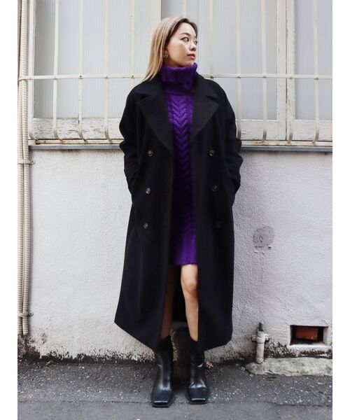 EVRIS（エヴリス）の「フェイクウールロングコート（その他アウター・レディース・ブラック/ネイビー/オレンジ/アイボリー/イエロー/ベージュ/ピンク・FREE）」の15枚目の写真