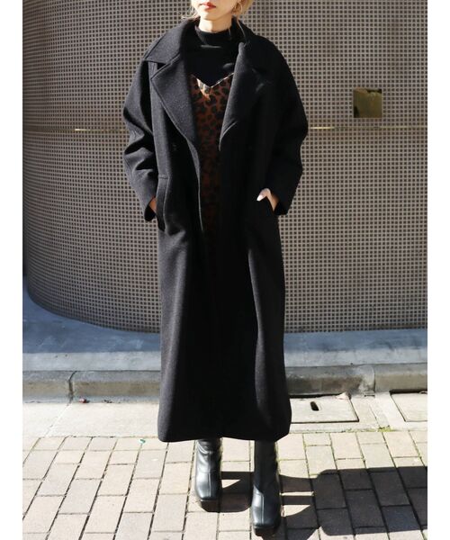 EVRIS（エヴリス）の「フェイクウールロングコート（その他アウター・レディース・ブラック/ネイビー/オレンジ/アイボリー/イエロー/ベージュ/ピンク・FREE）」の18枚目の写真