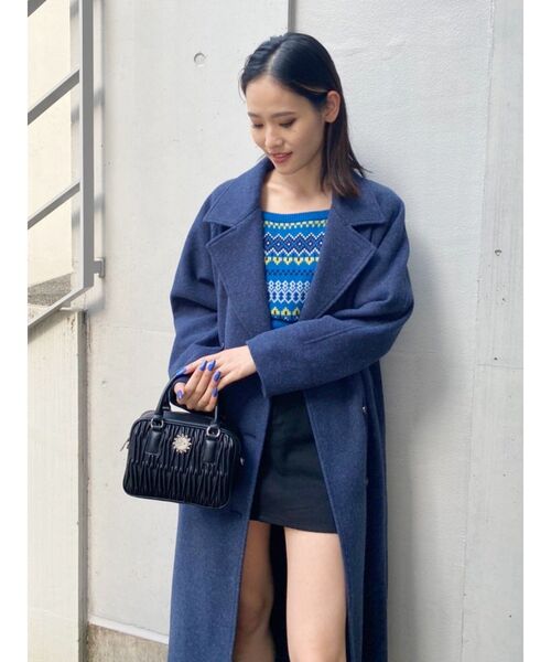 EVRIS（エヴリス）の「フェイクウールロングコート（その他アウター・レディース・ブラック/ネイビー/オレンジ/アイボリー/イエロー/ベージュ/ピンク・FREE）」の21枚目の写真