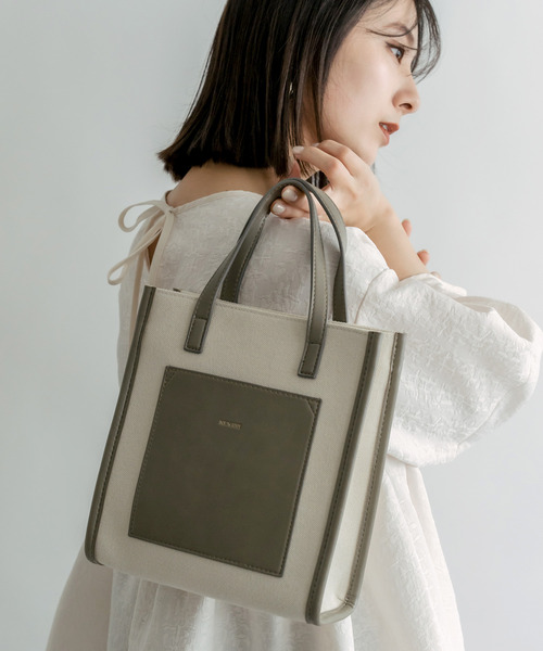 DEVICE（デバイス）の「Rename ミニ トートショルダーバッグ（トートバッグ・レディース・ブラック×グレー/アイボリー系1/アイボリー系2/アイボリー系3・FREE）」の3枚目の写真