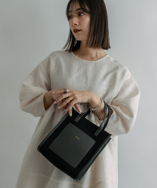 DEVICE（デバイス）の「Rename ミニ トートショルダーバッグ（トートバッグ・レディース・ブラック×グレー/アイボリー系1/アイボリー系2/アイボリー系3・FREE）」の7枚目の写真