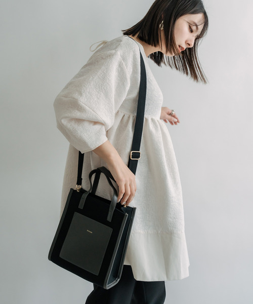 DEVICE（デバイス）の「Rename ミニ トートショルダーバッグ（トートバッグ・レディース・ブラック×グレー/アイボリー系1/アイボリー系2/アイボリー系3・FREE）」の8枚目の写真