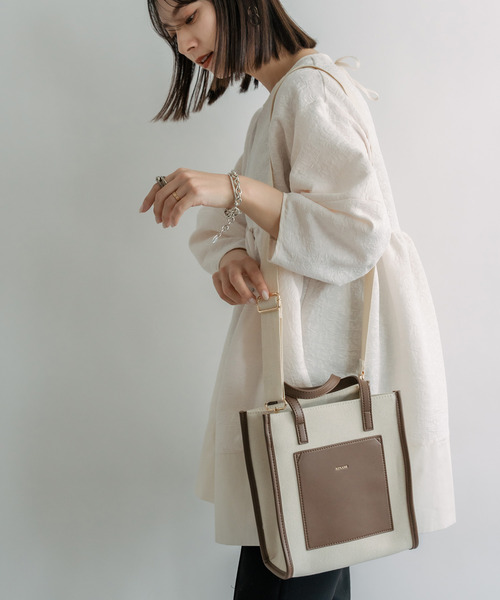 DEVICE（デバイス）の「Rename ミニ トートショルダーバッグ（トートバッグ・レディース・ブラック×グレー/アイボリー系1/アイボリー系2/アイボリー系3・FREE）」の17枚目の写真