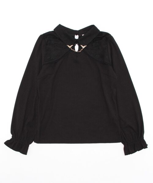 axes femme（アクシーズファム）の「カットワークデザインＰＯ（Tシャツ/カットソー・レディース・ブラック/ワイン/キナリ・FREE）」の2枚目の写真