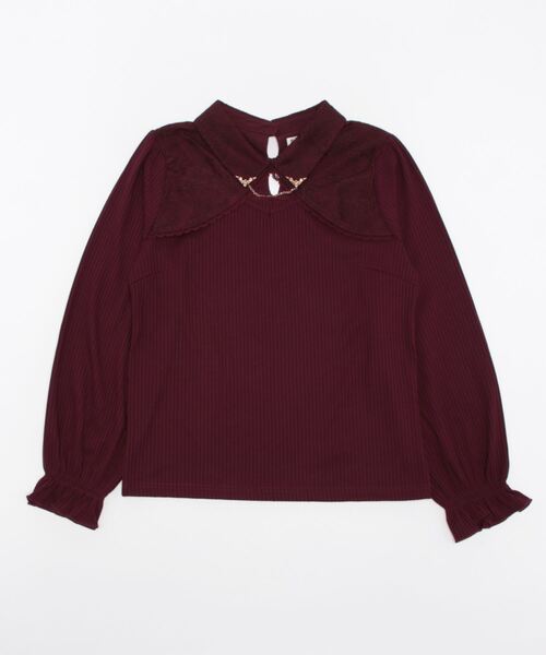 axes femme（アクシーズファム）の「カットワークデザインＰＯ（Tシャツ/カットソー・レディース・ブラック/ワイン/キナリ・FREE）」の6枚目の写真