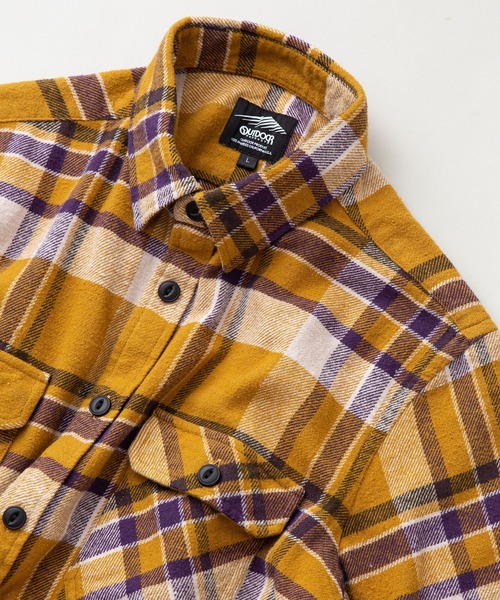 OUTDOOR PRODUCTS APPAREL（アウトドアプロダクツアパレル）の「ヘビーオンスネルシャツ（シャツ/ブラウス・メンズ・レッド/ホワイト/ブルー/グレー/イエロー・MEDIUM/LARGE/X-LARGE）」の4枚目の写真