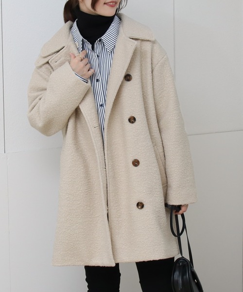 Social GIRL（ソーシャルガール）の「3WAYカラーリングツイードミドルコート（その他アウター・レディース・ブラック/アイボリー/モカ・M）」の8枚目の写真