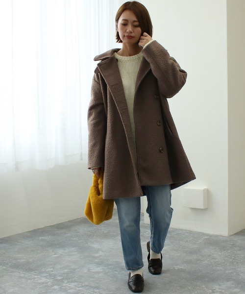 Social GIRL（ソーシャルガール）の「3WAYカラーリングツイードミドルコート（その他アウター・レディース・ブラック/アイボリー/モカ・M）」の20枚目の写真