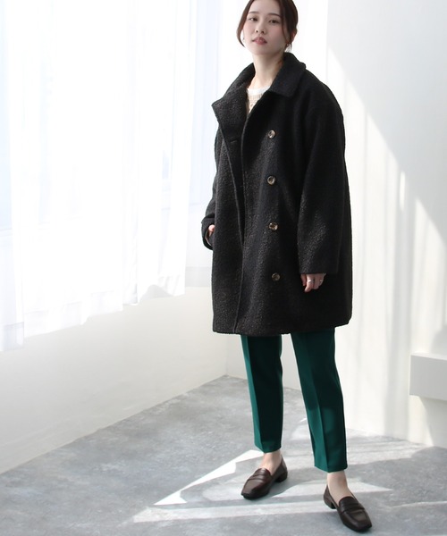 Social GIRL（ソーシャルガール）の「3WAYカラーリングツイードミドルコート（その他アウター・レディース・ブラック/アイボリー/モカ・M）」の5枚目の写真