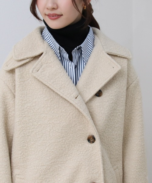 Social GIRL（ソーシャルガール）の「3WAYカラーリングツイードミドルコート（その他アウター・レディース・ブラック/アイボリー/モカ・M）」の4枚目の写真