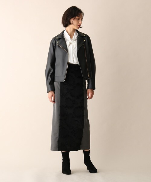 OPAQUE.CLIP（オペークドットクリップ）の「◆フェイクレザーライダース（ライダースジャケット・レディース・ブラック・38）」の6枚目の写真