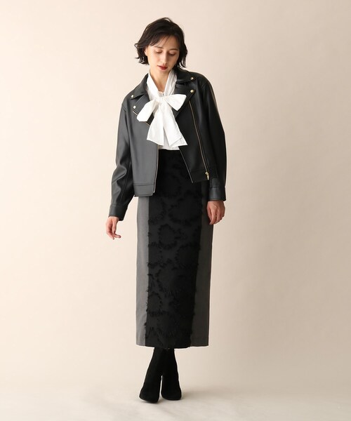 OPAQUE.CLIP（オペークドットクリップ）の「◆フェイクレザーライダース（ライダースジャケット・レディース・ブラック・38）」の7枚目の写真