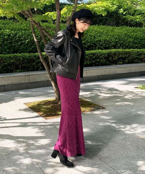 OPAQUE.CLIP（オペークドットクリップ）の「◆フェイクレザーライダース（ライダースジャケット・レディース・ブラック・38）」の10枚目の写真