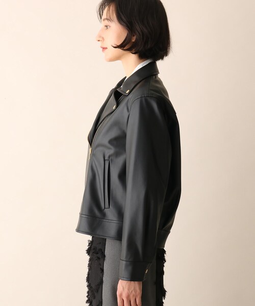 OPAQUE.CLIP（オペークドットクリップ）の「◆フェイクレザーライダース（ライダースジャケット・レディース・ブラック・38）」の15枚目の写真