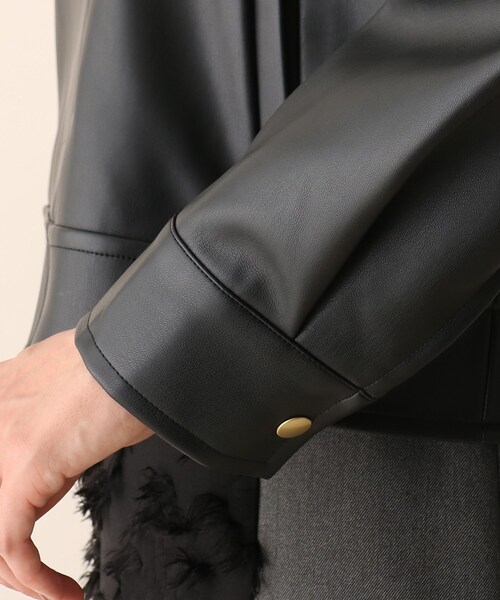 OPAQUE.CLIP（オペークドットクリップ）の「◆フェイクレザーライダース（ライダースジャケット・レディース・ブラック・38）」の18枚目の写真