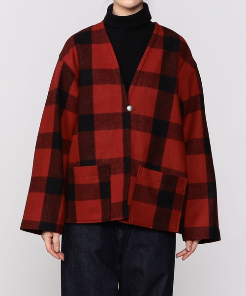 美品　orslow ノーカラージャケット　チェック orSlow | ノーカラージャケット WOMEN