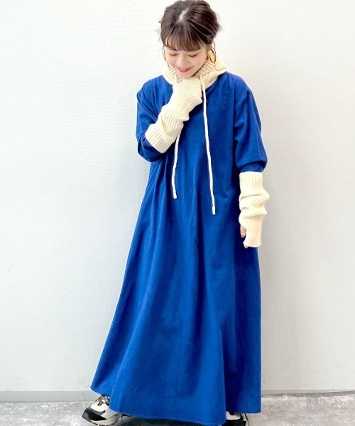 ⭐️【クリスアン】青ワンピース3080 NEW】ベルベットレースワンピース | レースワンピースやブラウスなど