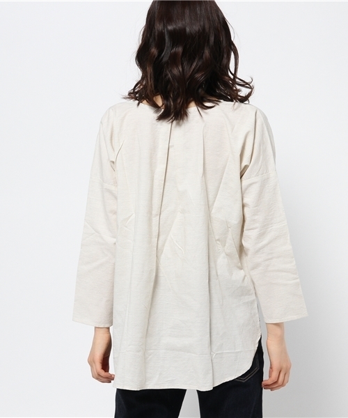 CIAOPANIC（チャオパニック）の「【Ciaopanic】　杢オックスBL（シャツ/ブラウス・レディース・オフホワイト/ライトグレー・FREE）」の5枚目の写真