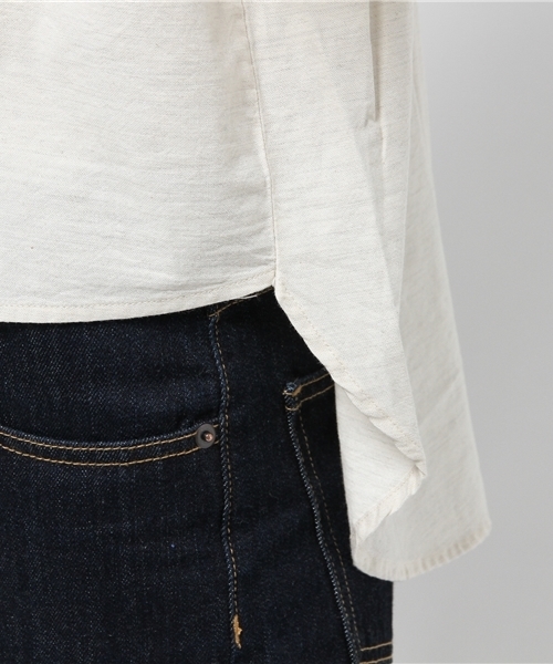 CIAOPANIC（チャオパニック）の「【Ciaopanic】　杢オックスBL（シャツ/ブラウス・レディース・オフホワイト/ライトグレー・FREE）」の8枚目の写真