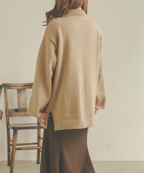Ambre Neige(アンブルネージュ)の「ビッグポロニット/【WEB/EC限定商品】(ニット/セーター・レディース・アイボリー/ダークブラウン/ベージュ・FREE)」の18枚目の写真