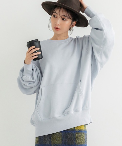 セール】裏起毛カンガルーポケットビッグスウェット（スウェット