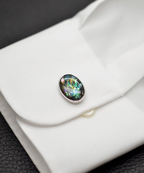 Fun & Daily（ファンアンドデイリー）の「F&D : シェルストーンカフスリンク（カフリンクス・メンズ・ホワイト/グレー/その他1/その他2・FREE）」の6枚目の写真