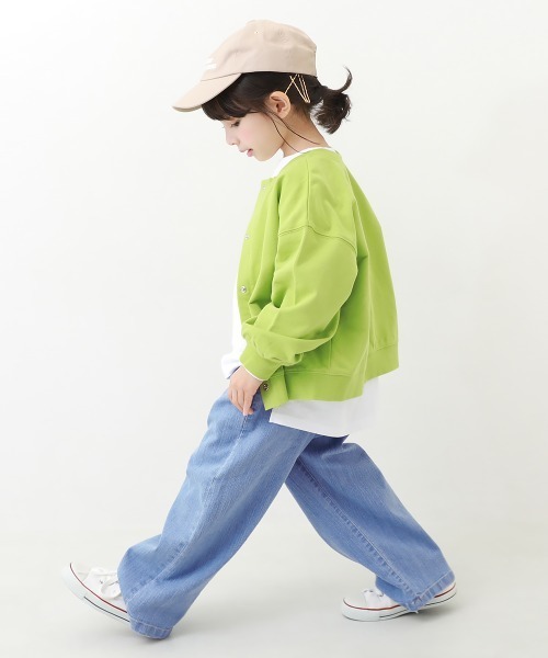 devirock（デビロック）の「楽デニム ワイドパンツ（デニムパンツ・キッズ・ブルー系その他/ネイビー/サックスブルー・100cm/110cm/120cm/130cm/140cm/150cm/160cm）」の4枚目の写真