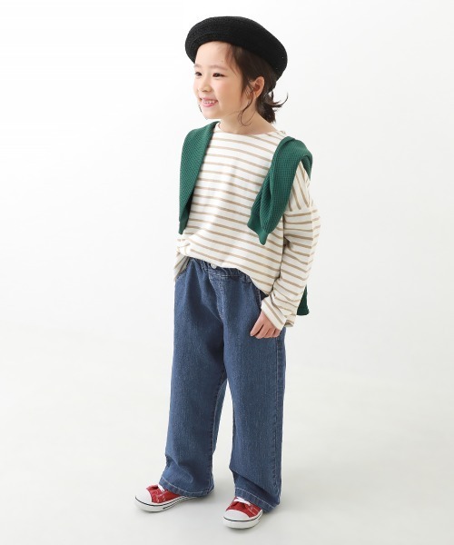 devirock（デビロック）の「楽デニム ワイドパンツ（デニムパンツ・キッズ・ブルー系その他/ネイビー/サックスブルー・100cm/110cm/120cm/130cm/140cm/150cm/160cm）」の5枚目の写真