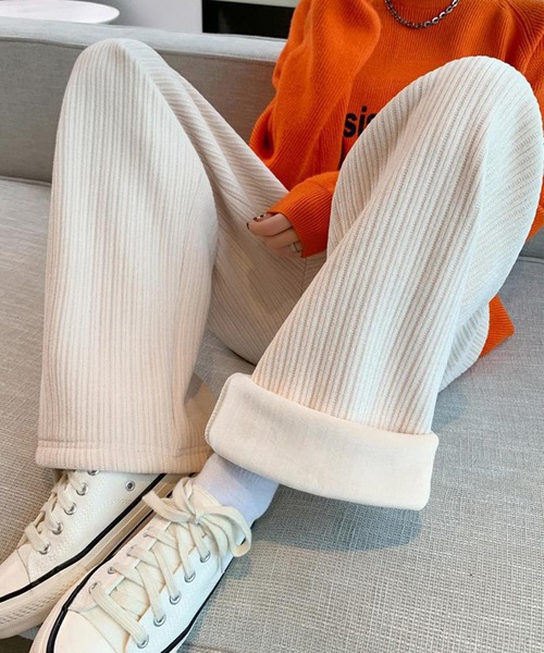 aimoha（アイモハ）の「裏起毛　コーデュロイワイドパンツ（その他パンツ・レディース・ブラック/ベージュ・X-LARGE/MEDIUM/LARGE/XX-LARGE/SMALL）」の10枚目の写真