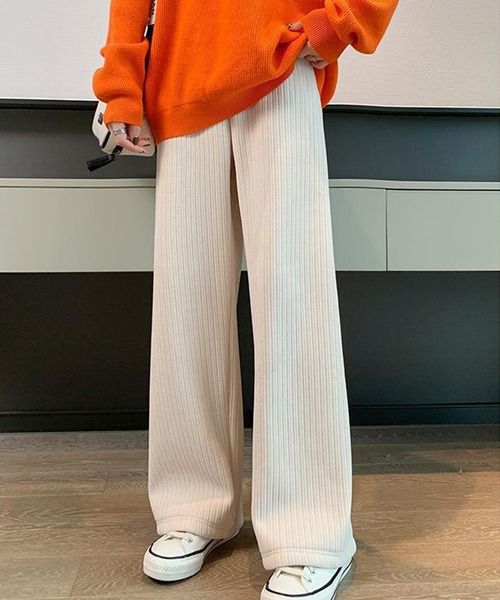 aimoha（アイモハ）の「裏起毛　コーデュロイワイドパンツ（その他パンツ・レディース・ブラック/ベージュ・X-LARGE/MEDIUM/LARGE/XX-LARGE/SMALL）」の12枚目の写真