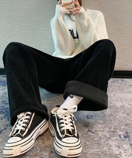 aimoha（アイモハ）の「裏起毛　コーデュロイワイドパンツ（その他パンツ・レディース・ブラック/ベージュ・X-LARGE/MEDIUM/LARGE/XX-LARGE/SMALL）」の20枚目の写真